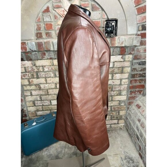 leather blazer Vintage brown - Picture 8 of 14
